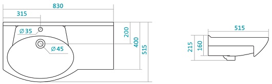 СанТа Мебель для ванной Коралл 83 R – картинка-5