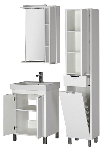 Aquanet Пенал для ванной "Гретта" белый – картинка-5