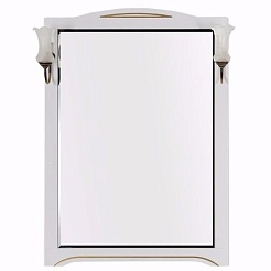 Aquanet Зеркало для ванной "Луис 80" белое/золото (186176) – фотография-3