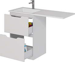 Dreja Тумба с раковиной Bona 120 L под стиральную машину белая – фотография-5