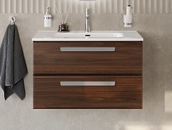 BelBagno Мебель для ванной Eco Cer-N 80 CZR-8095-80 орех шоколад софт ручки серые – фотография-2