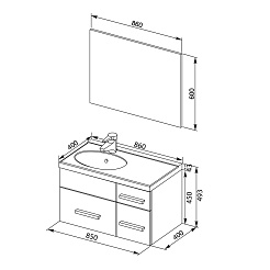 Aquanet Комплект Мебели "Данте 90" L (164815) – фотография-2