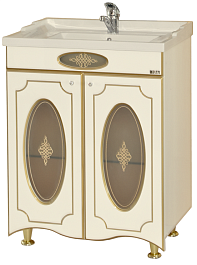 Misty Мебель для ванной Монако 70 R бежевая патина – фотография-3