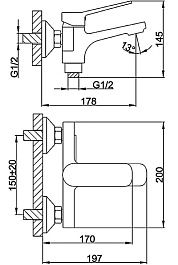 Frap Смеситель для ванны с душем H62 F3262 черный – фотография-3