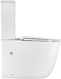 Azario Унитаз-компакт Riano AZ-1305A безободковый с бачком с сиденьем микролифт белый – фотография-4