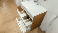 Velvex Мебель для ванной Crystal Cub 60 напольная, белый/ темный лен – фотография-9