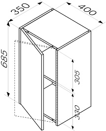 Am.Pm Навесной шкаф Func 40x70 темное дерево – фотография-6