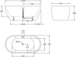 BelBagno Акриловая ванна BB70-1500 150x75 – фотография-4