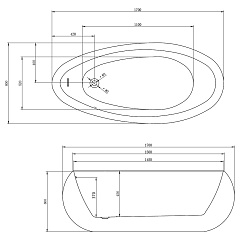 ABBER Акриловая ванна AB9243 170x80 – фотография-5