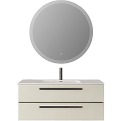 Cezares Тумба с раковиной Eco Cer-N 120 брашированная альпака CZR-8095-120 ручки чёрные – фотография-2