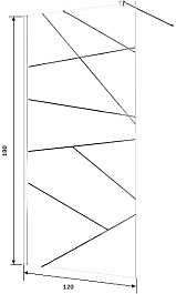 Ceruttispa Душевое ограждение Pick T120 профиль хром стекло матовое/прозрачное с рисунком – фотография-6