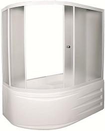 1Marka Шторка для ванны Catania 160x100x140 белая – фотография-2