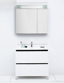 De Aqua Мебель для ванной Ариетта 90, зеркало-шкаф Эколь – фотография-20