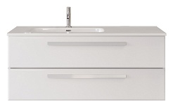 Cezares Тумба с раковиной Eco Cer-N 120 L bianco lucido CZR-8095-120-L ручки сатин – фотография-1