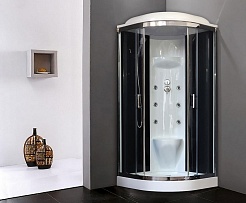 Royal Bath Душевая кабина RB 90HK7-BT-CH (черное/прозрачное стекло) – фотография-2