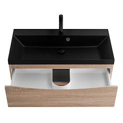 BelBagno Тумба с раковиной Marino 80 подвесная Rovere Bianco с раковиной 80/45 AST-NERO – фотография-5