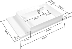 СанТа Тумба с раковиной под стиральную машину Марс 80 R белая/янтарное дерево – фотография-14