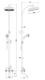 Timo Душевая система Nelson SX-1090 Gold – фотография-4