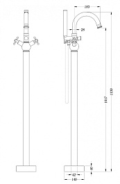 Gemy Смеситель напольный G7099 бронза – фотография-2