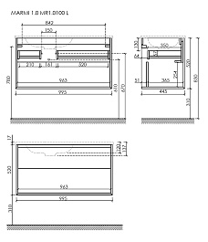 Sancos Мебель для ванной Marmi 1.0 100 L дуб галифакс натуральный – фотография-7