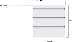Vivon Тумба под раковину под стиральную машину Donna 150 3 ящика напольная белый глянец – фотография-16