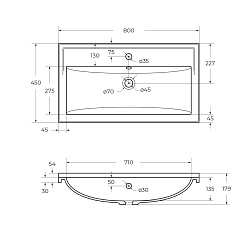 Cezares Тумба с раковиной Giubileo 80 подвесная титан – фотография-16