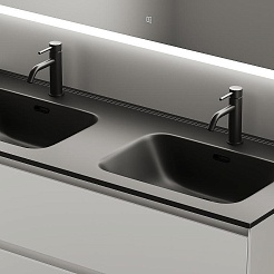 Sancos Тумба с раковиной Cento 120-2 белый глянец раковина Element 121-2 CN7004MB – фотография-3