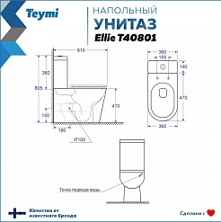 Teymi Унитаз-компакт напольный Ellie T40801 – фотография-6