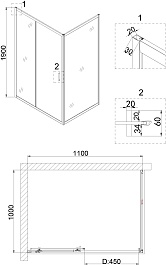 Niagara Душевой уголок Nova NG-82-11АВ-А100В – фотография-3