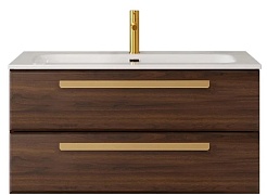 BelBagno Мебель для ванной Eco Cer-N 100 CZR-8073-100 орех шоколад софт ручки сатиновое золото – фотография-3