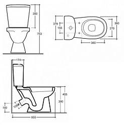 Керамин Унитаз-компакт Лаго 4810531150930 – фотография-3