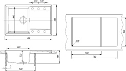 Florentina Мойка кухонная Тоскана 780 серый шелк – фотография-4