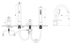 Oliveeka Смеситель на борт ванны Y OL-669017-BN никель матовый – фотография-2