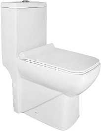 Azario Унитаз-моноблок Zeno AZ-1169 безободковый с бачком с сиденьем микролифт белый – фотография-1