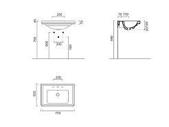 GSI Подвесная раковина Classic 8787111 75 см – фотография-3