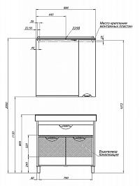 Aquanet Комплект Мебели "Гретта 90" венге (172720) – фотография-8