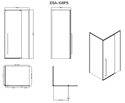 Esbano Душевое ограждение ESA-108PS-C 100/80 – фотография-3