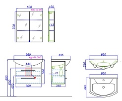 Aqwella Мебель для ванной Аллегро 65, 2 ящика – фотография-2