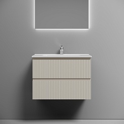 Sancos Тумба с раковиной Snob T 70 beige soft раковина Element CN7007 71 – фотография-2