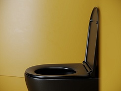 Ceramicanova Подвесной унитаз Vogue Торнадо CN4008TMB безободковый чёрный матовый – фотография-5