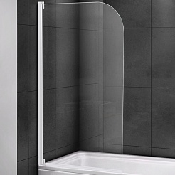 Cezares Шторка на ванну Relax RELAX-V-1-80/140-C-Bi 80 профиль белый стекло прозрачное – фотография-1