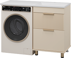 Brevita Тумба под раковину Enfida 60 под стиральную машину бежевая – фотография-7