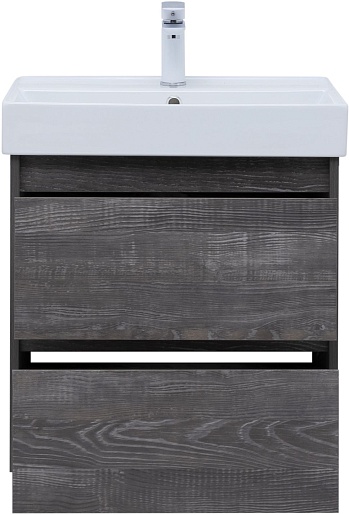 Aquanet Тумба с раковиной Nova Lite 60 подвесная дуб серый – картинка-7