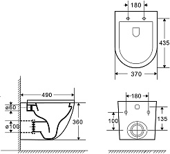 Azario Унитаз подвесной Grado AZ-0046N-MB безободковый черный матовый – фотография-14