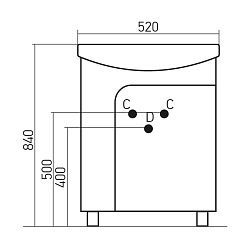 Mixline Тумба с раковиной Ока 52 – фотография-2