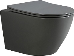 Esbano Унитаз Amapola-N подвесной безободковый серый матовый – фотография-1