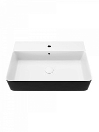 Teymi Раковина накладная в ванную Helmi 60 Duo чёрно-белый глянец T50272 – фотография-9