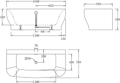 BelBagno Акриловая ванна BB74-NERO 165x78 – фотография-3