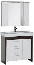 Aquanet Комплект Мебели "Тиана 90" венге, с корзиной (177138) – фотография-1