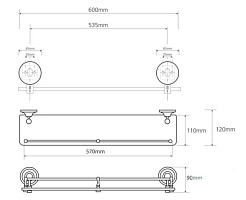 Bemeta Полка стеклянная Retro bronz 144102267 – фотография-2